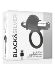 Burton Wiederaufladbarer Penisring 10 Vibrationsmodi von Black&Silver