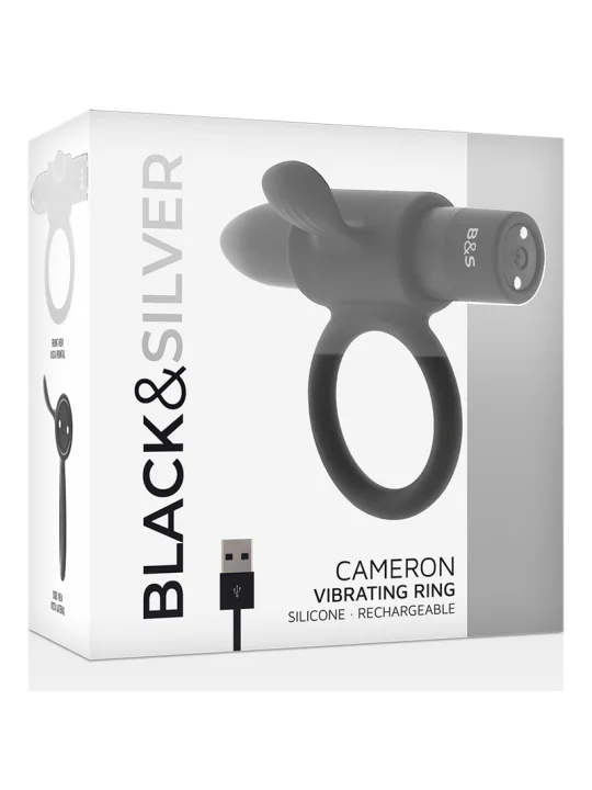 Cameron Schwarz Wiederaufladbarer Penisring von Black&Silver