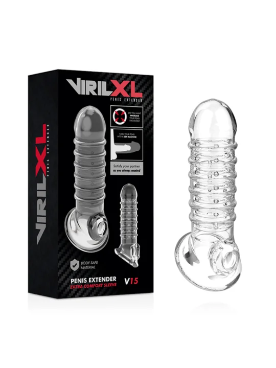 Penis Verlängerung Extra Komfort Hülle V15 Transparent von Virilxl