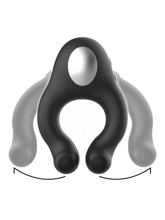 Black&Silver - Vibratorring Aus Silikon, 3 Motoren, Wiederaufladbar, Schwarz von Black&Silver