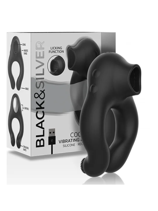 Black&Silver - Vibratorring Aus Silikon, 3 Motoren, Wiederaufladbar, Schwarz von Black&Silver