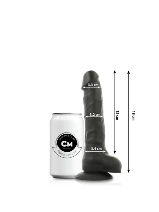 Flex Dildo Schwarz 18 Cm von Cock Miller