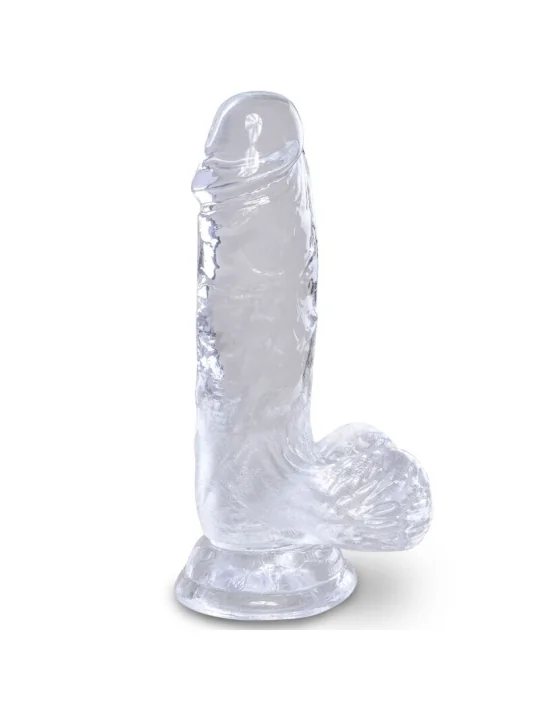 Realistischer Dildo mit Hoden 10,1 cm transparent von King Cock