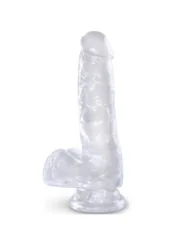 Realistischer Dildo mit Hoden 13,5 cm transparent von King Cock