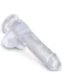 Realistischer Dildo mit Hoden 13,5 cm transparent von King Cock