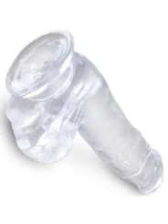 Realistischer Dildo mit Hoden 13,5 cm transparent von King Cock