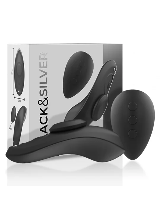 Preston Wiederaufladbarer Silikon-Vibrator-Pantie Schwarz von Black&Silver