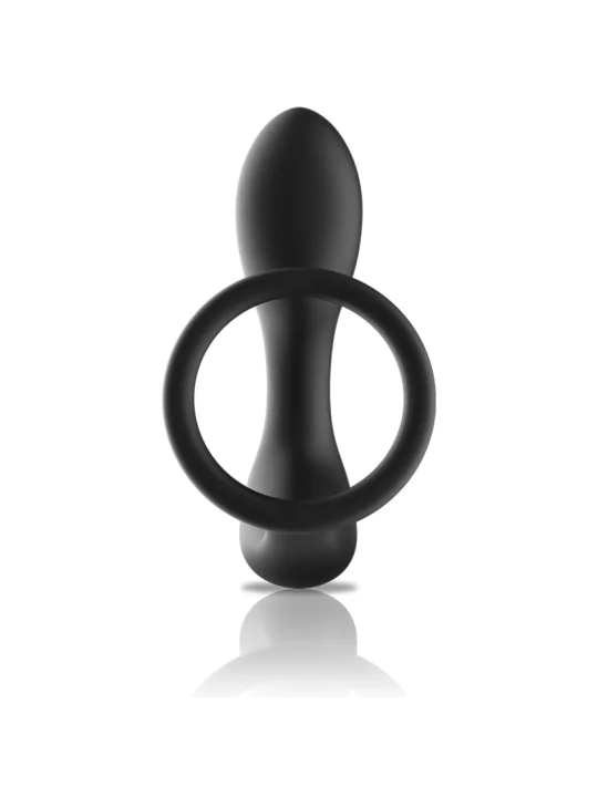 Analmassager mit Fernbedienung, Wiederaufladbares Silikon Schwarz von Black&Silver