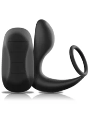 Analmassager mit Fernbedienung, Wiederaufladbares Silikon Schwarz von Black&Silver