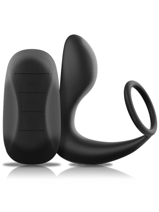 Analmassager mit Fernbedienung, Wiederaufladbares Silikon Schwarz von Black&Silver