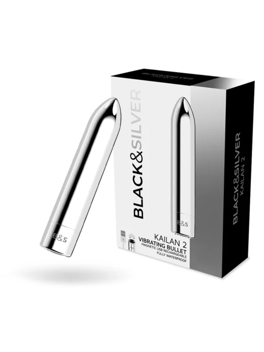 Kailan 2 Silber Bullet-Vibrator von Black&Silver