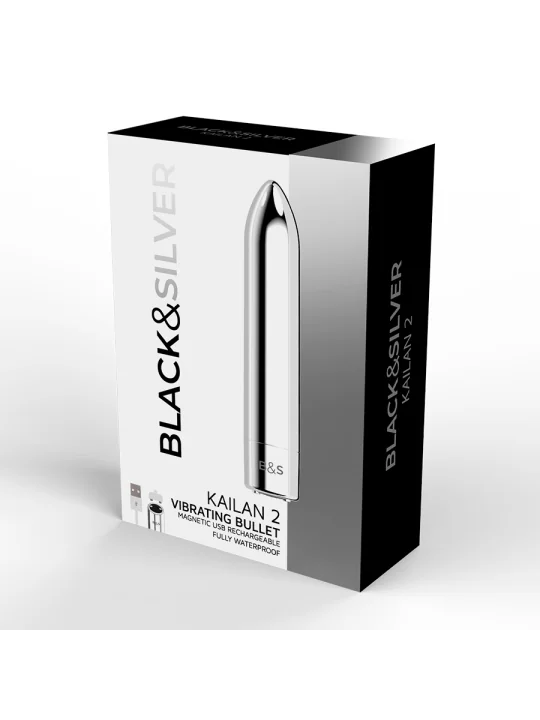 Kailan 2 Silber Bullet-Vibrator von Black&Silver