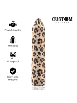 Wiederaufladbarer Leopard Bullet Vibrator mit 10 Intensitäten von Custom Bullets bestellen - Dessou24