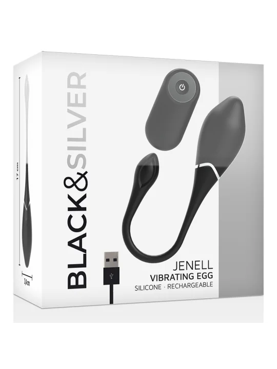 Jenell Wiederaufladbares Vibrierei von Black&Silver