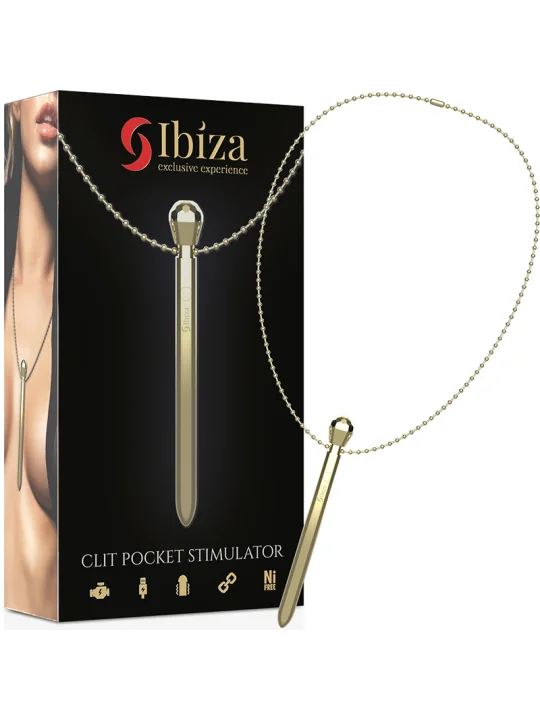 Clit Pocket Stimulator Halskette Usb-Ladegert 12 Vibrationsmodi Golden 12,2 X 1,5 von Ibiza Technology