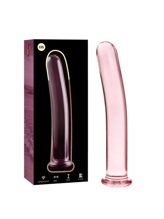 Modell 8 Dildo Borosilikatglas 14,5 X 2 cm Rosa von Nebula Series By Ibiza