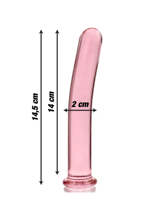 Modell 8 Dildo Borosilikatglas 14,5 X 2 cm Rosa von Nebula Series By Ibiza