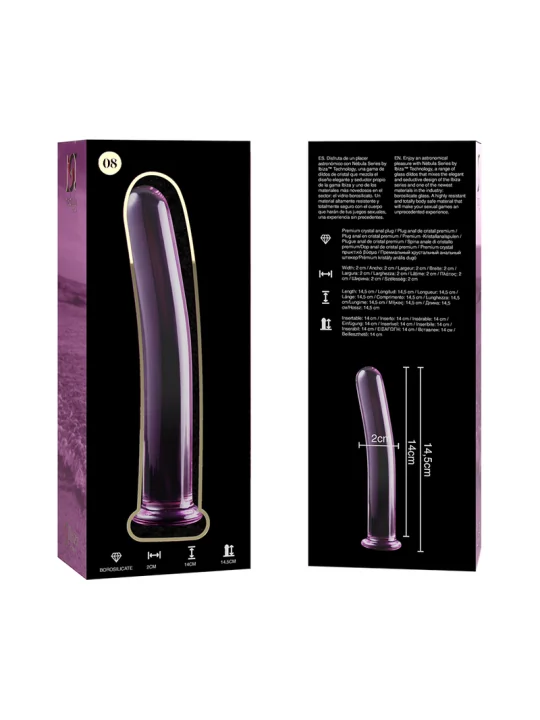 Modell 8 Dildo Borosilikatglas 14,5 X 2 cm Rosa von Nebula Series By Ibiza