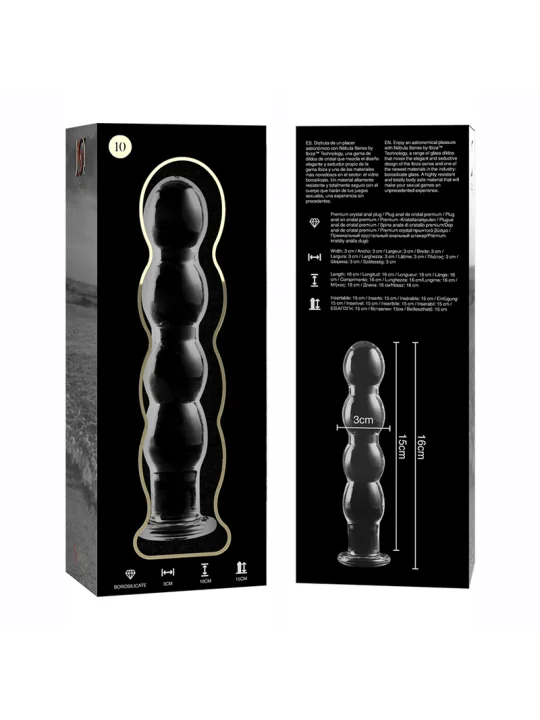 Modell 10 Dildo Borosilikatglas 16,5 X 3,5 cm Klar von Nebula Series By Ibiza