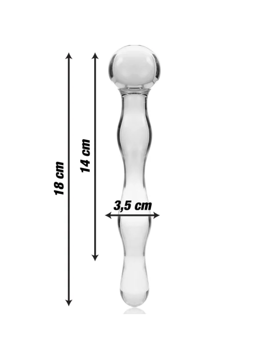 Modell 13 Dildo Borosilikatglas 18 X 3,5 cm Klar von Nebula Series By Ibiza