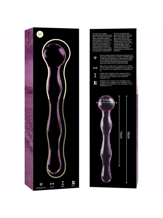 Modell 13 Dildo Borosilikatglas 18 X 3,5 cm Rosa von Nebula Series By Ibiza