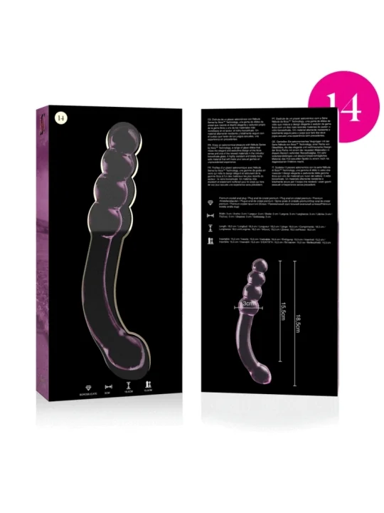 Modell 14 Dildo Borosilikatglas 18,5 X 3 cm Rosa von Nebula Series By Ibiza