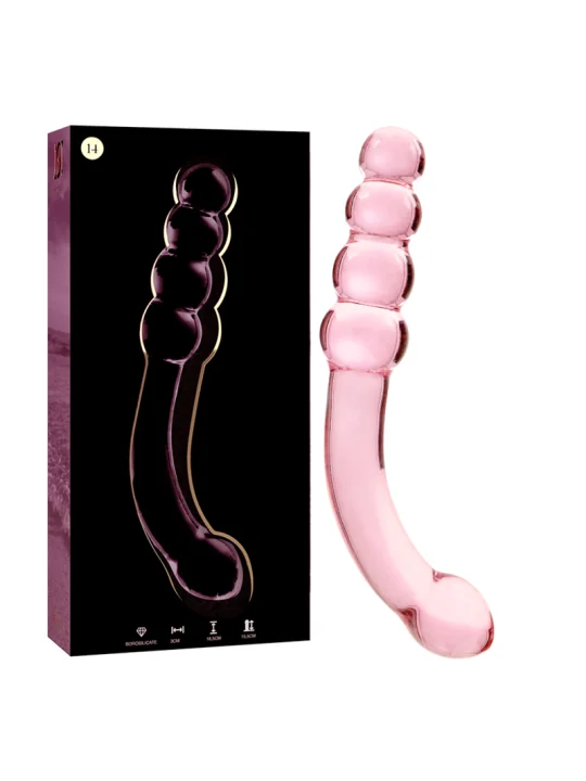 Modell 14 Dildo Borosilikatglas 18,5 X 3 cm Rosa von Nebula Series By Ibiza