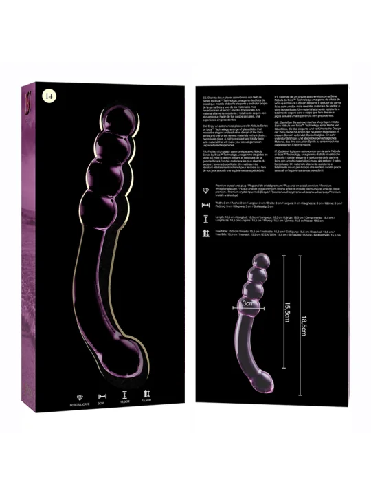 Modell 14 Dildo Borosilikatglas 18,5 X 3 cm Rosa von Nebula Series By Ibiza