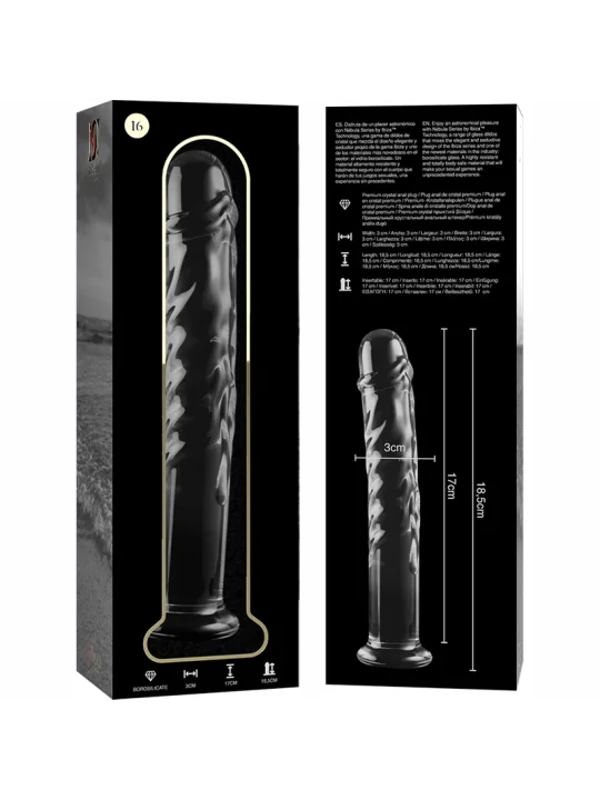 Modell 16 Dildo Borosilikatglas 18,5 X 3 cm Klar von Nebula Series By Ibiza