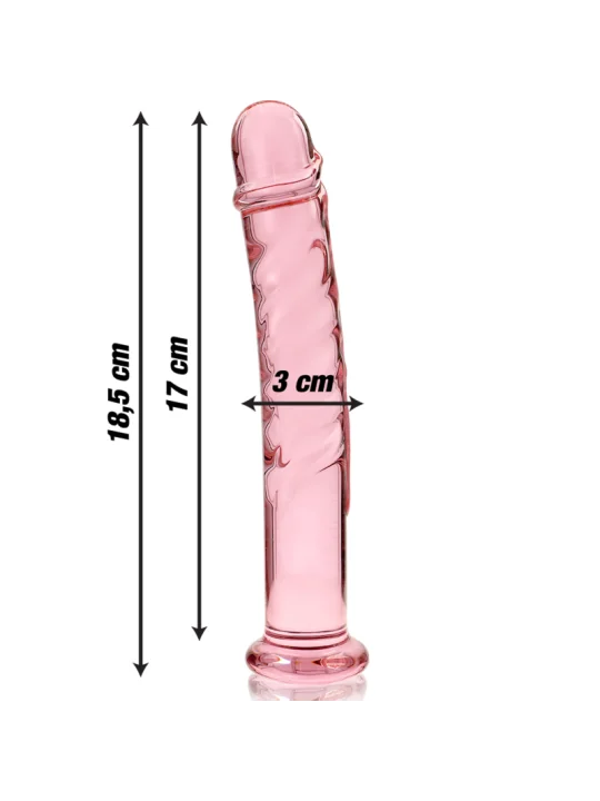 Modell 16 Dildo Borosilikatglas 18,5 X 3 cm Rosa von Nebula Series By Ibiza