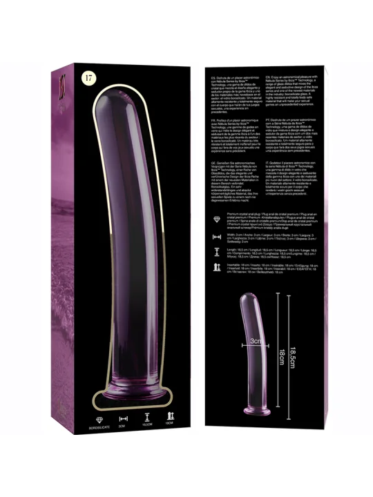 Modell 17 Dildo Borosilikatglas 18,5 X 3 cm Rosa von Nebula Series By Ibiza