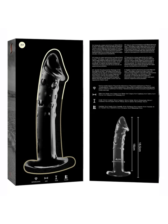 Modell 19 Dildo Borosilikatglas 18,5 X 4 cm Klar von Nebula Series By Ibiza