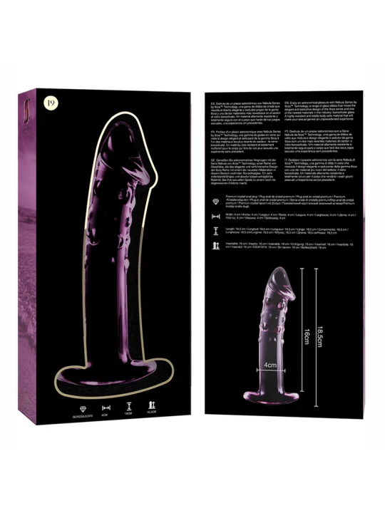 Modell 19 Dildo Borosilikatglas 18,5 X 4 cm Rosa von Nebula Series By Ibiza