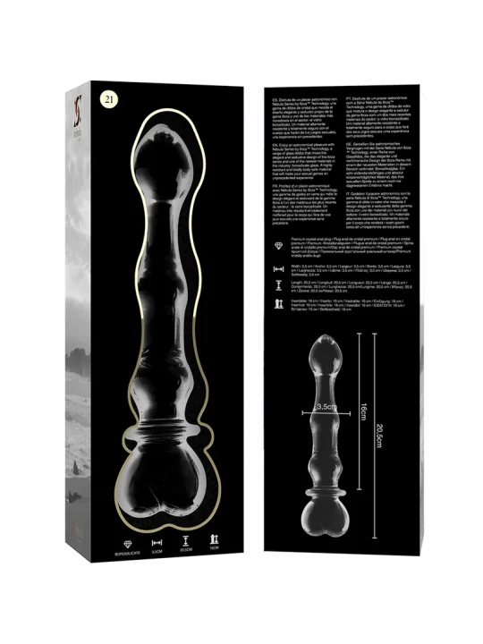 Modell 21 Dildo Borosilikatglas 20,5 X 3,5 cm Klar von Nebula Series By Ibiza