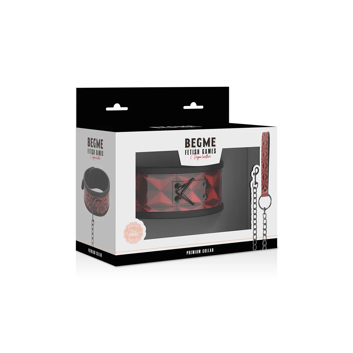 Vegane Kunstlederhalsband von Begme Red Edition | Fesselliebe.de