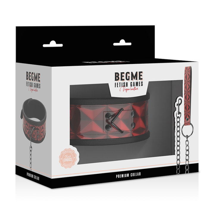 Vegane Kunstlederhalsband von Begme Red Edition | Fesselliebe.de