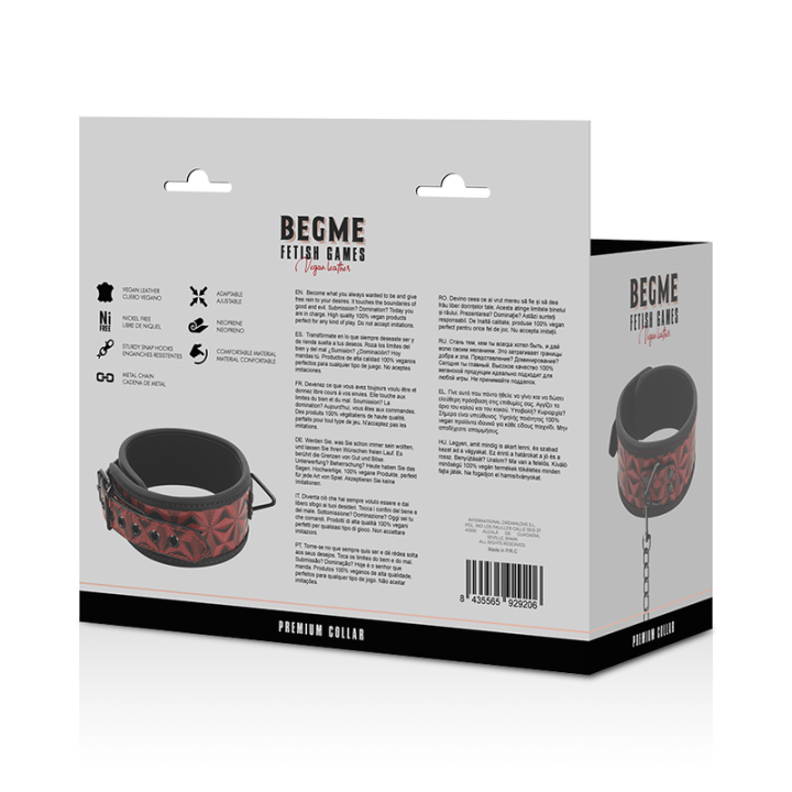 Vegane Kunstlederhalsband von Begme Red Edition | Fesselliebe.de