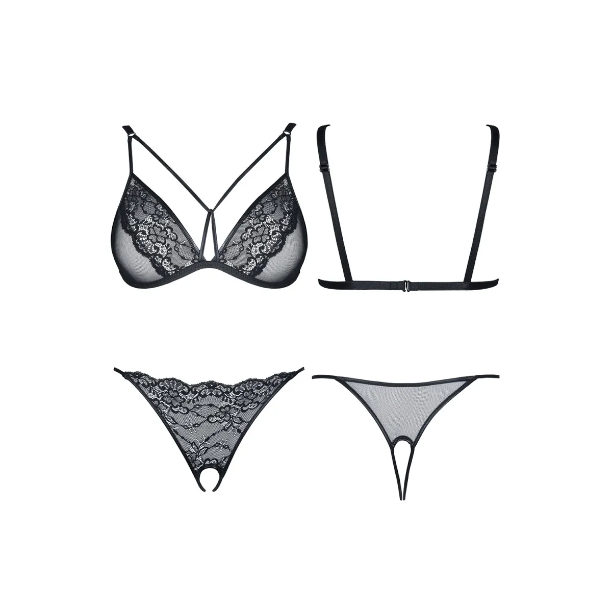 Schwarzes Set Gabrielle von Demoniq Look At Me Collection | Fesselliebe.de