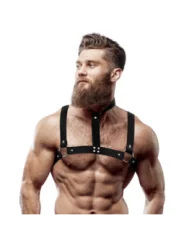 Fetish Submissive Attitude™ – Verstellbarer Brustgurt Aus Öko-Kunstleder mit Halskette für Männer