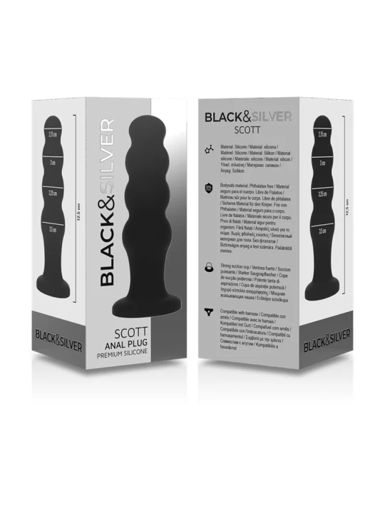 Black&Silver - Scott Premium Silikon Analplug Schwarz von Black&Silver