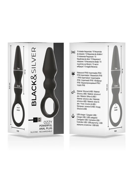 Black&Silver - Ozzy Leistungsstarker Silikon-Analsplug von Black&Silver