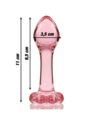 Modell 2 Analplug Borosilikatglas 11 X 3,5 cm Rosa von Nebula Series By Ibiza