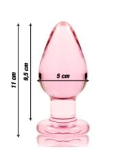 Modell 3 Analplug Borosilikatglas 11 X 5 cm Rosa von Nebula Series By Ibiza