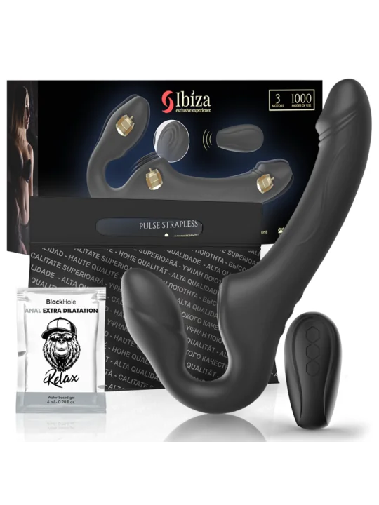 IBIZA - RIEMENLOSER VIBRATOR MIT FERNBEDIENUNGS-DRUCKKNOPF