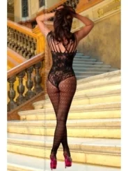 Schwarzes Netz-Catsuit Pr4190, Bodystocking von Provocative