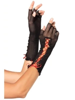 ♥ schwarze Wetlook Handschuhe A7811 ♥