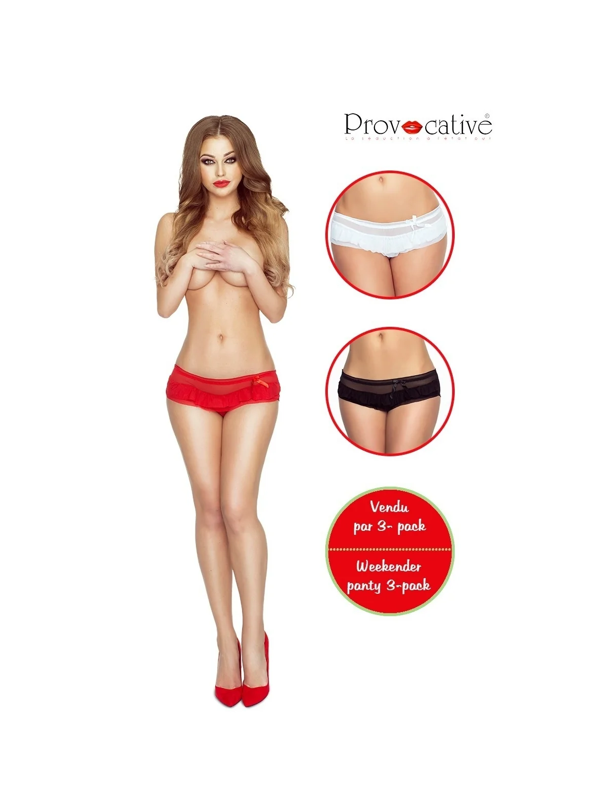 3er Pack Romance A Deux Shorty von Provocative