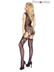 Schwarzes Netz-Catsuit Ouvert Pr4918, Bodystocking von Provocative