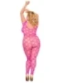 Pinkes Netz-Catsuit Ouvert 6254, Bodystocking von Softline Plus Size