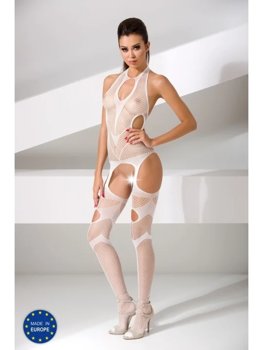 Weißer Ouvert Bodystocking Bs053 von Passion